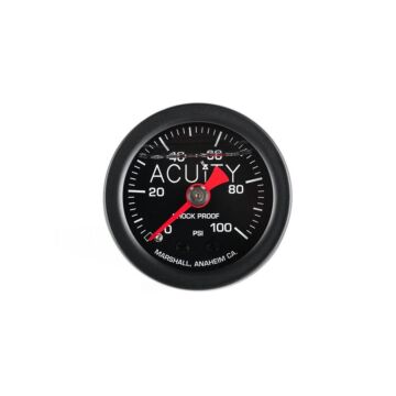 Acuity Fuel pressure gauge black 0-100 PSI (universal) | ACU-1941-BLK | A4H-TECH / ALL4HONDA.COM
