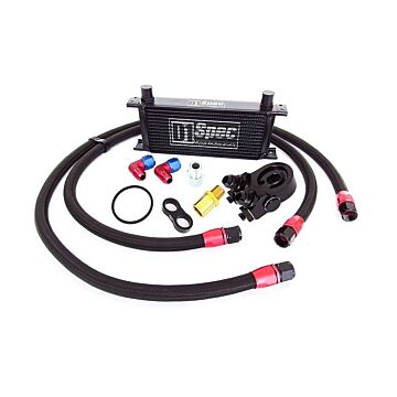 D1 Spec black oil cooler kit 15 row with thermostat (universal) | D1-OCK-15-TH | A4H-TECH.COM