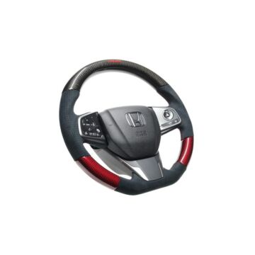 Greddy Carbon/leather steering wheel (Honda Civic 17-21 FK7/FK8) | GR-16650001 | A4H-TECH / ALL4HONDA.COM
