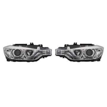 H-Gear DRL Koplampen chrome LED geel incl. E-MARK (BMW F30/F31 11-15) | HG-DRL-BMW-CH | A4H-TECH / ALL4HONDA.COM