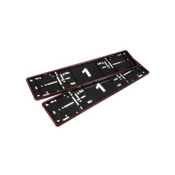 H-Gear Black/red ABS plastic license plate holder kit (universal) | HG-AT-MONORC | A4H-TECH / ALL4HONDA.COM