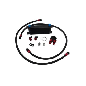 D1 Spec black oil cooler kit 15 row with thermostat (universal) | D1-OCK-15-TH | A4H-TECH.COM