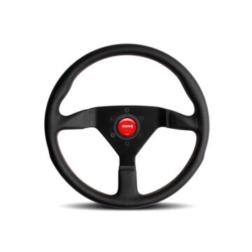 MOMO Monte Carlo (350mm) steering wheel black/black leather red stitches (universal)