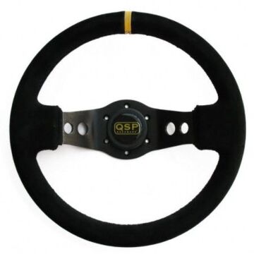 QSP steering wheel Suede 65mm deep black 2 spoke 330mm (universal) | QS.S70Z2 | A4H-TECH.COM