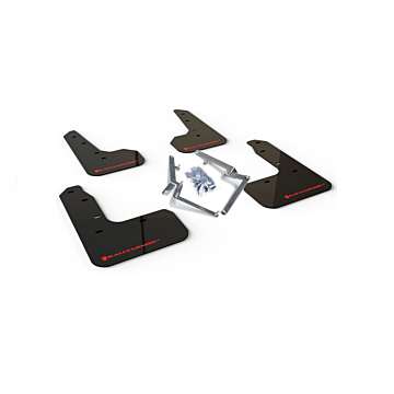 Rally Armor Mud Flaps (only OEM side skirts) black/red logo (Civic 2017+ 1.0/1.5 FK6/FK7) | RA-MF51-UR-BLK/RD | A4H-TECH / ALL4HONDA.COM