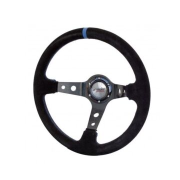 Simoni Racing Shakedown (350MM) stuur suede zwart+Blauwe stiksels (universeel) | SR-SKDOWN | A4H-TECH.COM