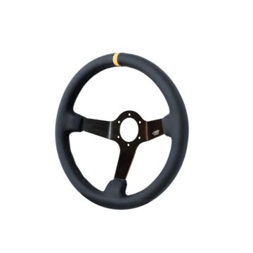 Simoni Racing carrera (350MM) stuur leer zwart verdiept (universeel) | SR-CAR350P | A4H-TECH.COM