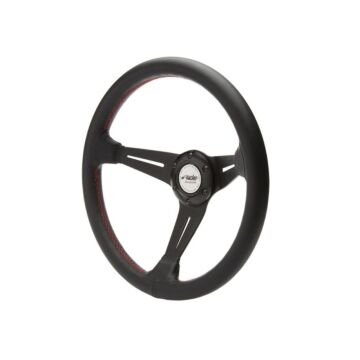 Simoni Racing (350MM) stuur Classic leer zwart+rode stiksels (universeel) | SR-CLASS | A4H-TECH.COM