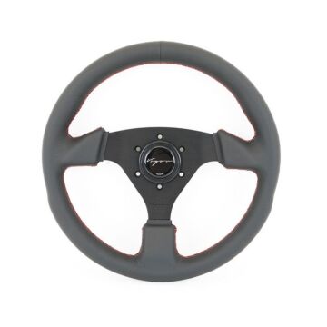 Vigor Monza (330MM) steering wheel leather 30mm deep red stitch (universal) | VG-69401 | A4H-TECH / ALL4HONDA.COM