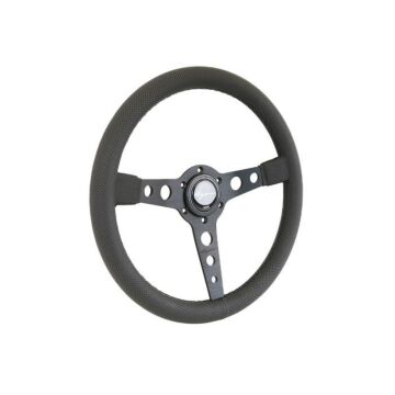 Vigor Daytona (350mm) steering wheel black/blue suède 70mm colored stitch (universal) | VG-102290 | A4H-TECH / ALL4HONDA.COM