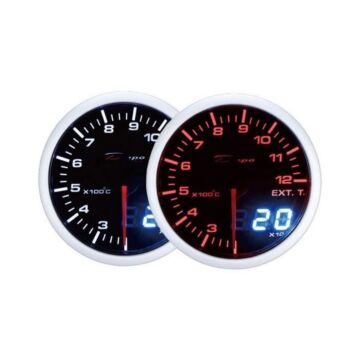 Depo Racing Exhaust temperature gauge dual series 52mm (universal) | WA5257BLED | A4H-TECH / ALL4HONDA.COM