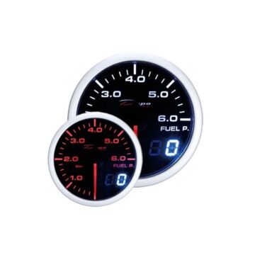 Depo Racing Benzinedruk meter dual series 52mm (universeel) | WA5267BLED | A4H-TECH / ALL4HONDA.COM
