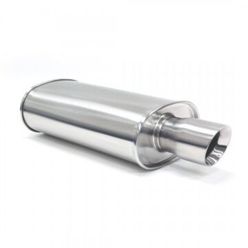 Blox Racing stainless steel SL sport rear muffler silver (universal) | BXEX-00400-DWT-X | A4H-TECH.COM