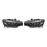 H-Gear DRL Headlights black LED yellow incl. E-MARK (BMW F30/F31 11-15) | HG-DRL-BMW-BLK | A4H-TECH / ALL4HONDA.COM