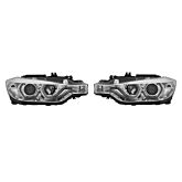 H-Gear DRL Headlights chrome LED yellow incl. E-MARK (BMW F30/F31 11-15) | HG-DRL-BMW-CH | A4H-TECH / ALL4HONDA.COM