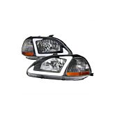 Sonar Hauptscheinwerfern LED DRL Klares + orange corner (Honda Civic 96-98 2/3/4 drs) | HL-CV96J-CL-A | A4H-TECH / ALL4HONDA.COM
