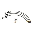 HEL 4 piece set stainless steel brake lines disc brakes (Civic 92-95/Del sol 92-98) | HEL-210211 | A4H-TECH.COM