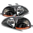 Koplampen JDM Black Housing + amber (Civic 96-98 2/3/4 drs) | HL-CV96J-JDM-A