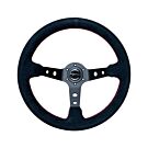 Vigor Speedway (350mm) steering wheel suède 90mm deep red stitch (universal) | VG-79709 | A4H-TECH / ALL4HONDA.COM
